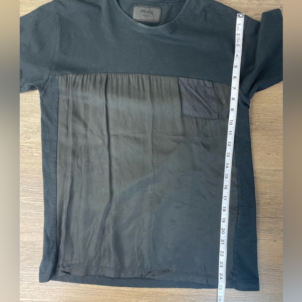 Prada Women’s Black Short Sleeve Shirt, Cotton Viscose, size Small - Picture 6 of 11